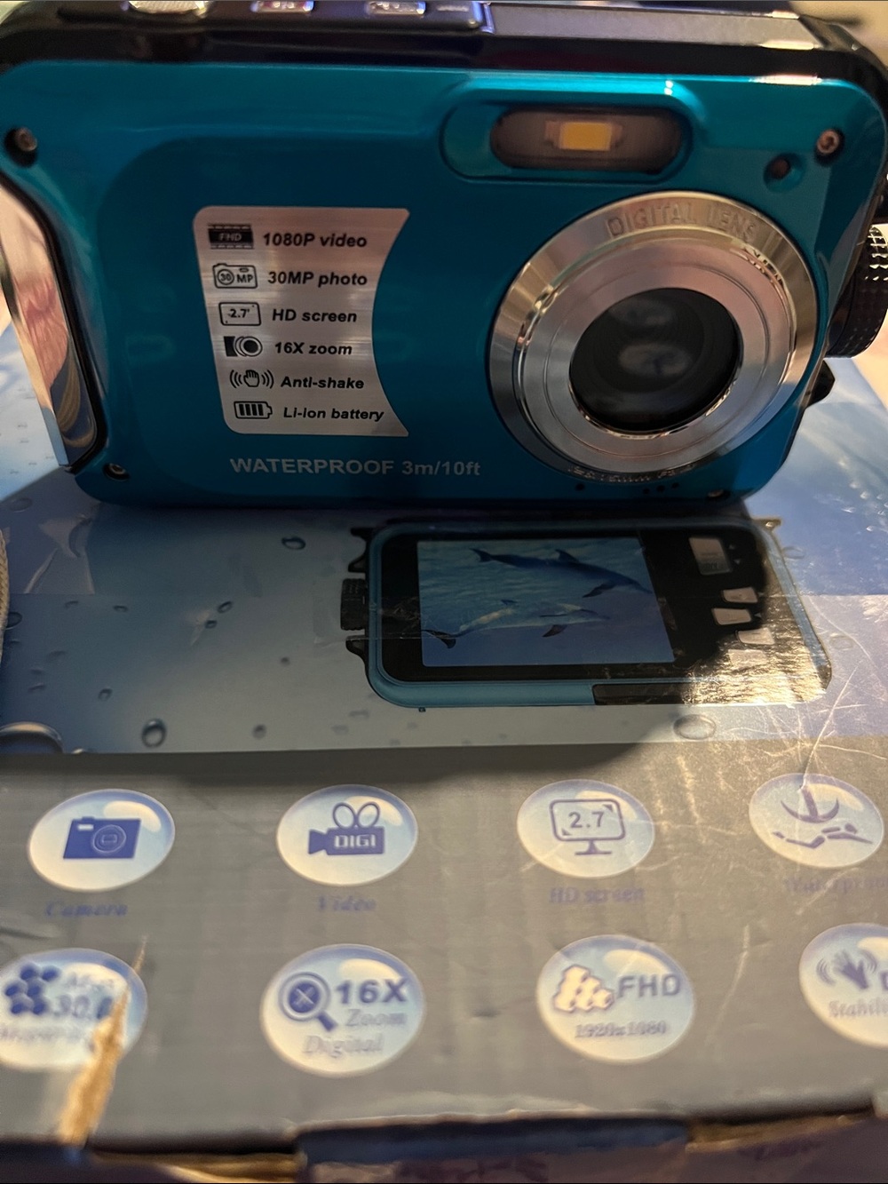 Compact Waterproof Digital Camera - Blue